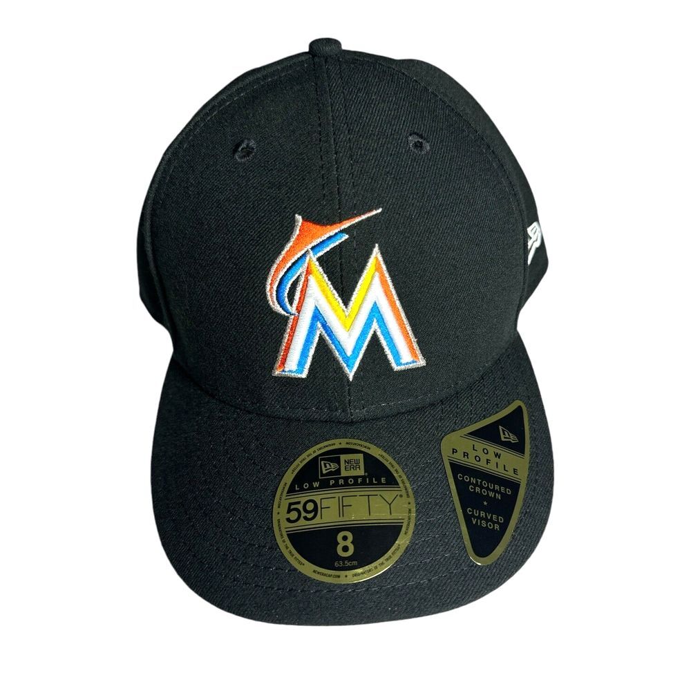 New Era Miami Marlins 59Fifty On-Field Fitted Hat‎ Size 8 - Made in USA